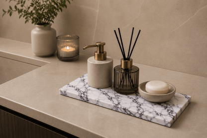 Composiet accessoireplank in Calacatta Viola - Atelier Pietra